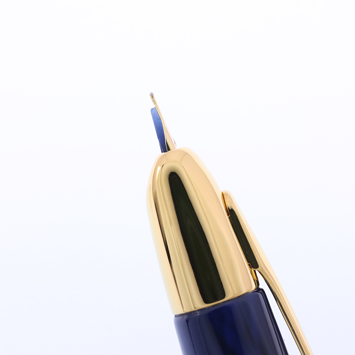 中古)PILOT パイロット 万年筆 キャップレス ブラック&ブルー 細字