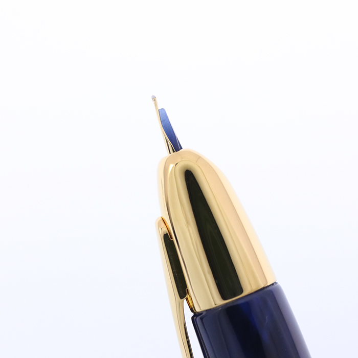 中古)PILOT パイロット 万年筆 キャップレス ブラック&ブルー 細字