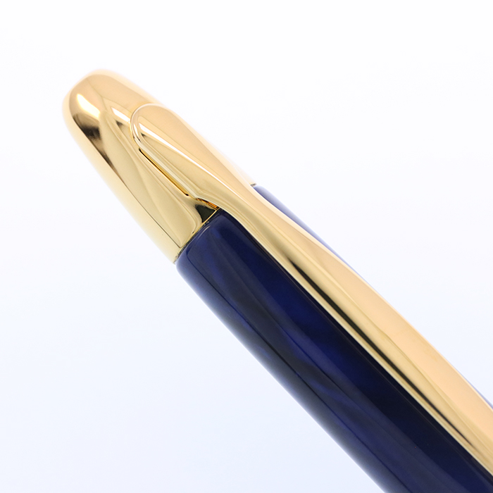 中古)PILOT パイロット 万年筆 キャップレス ブラック&ブルー 細字