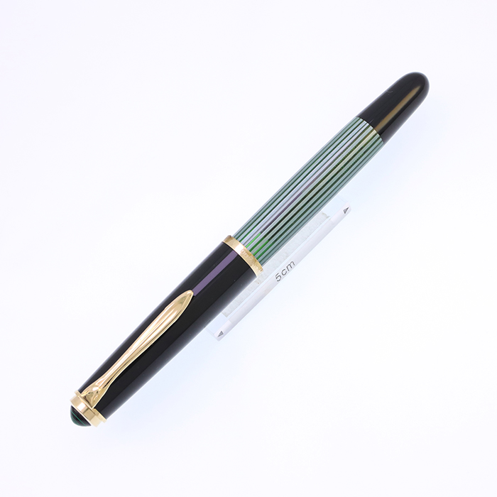 中古)Pelikan ペリカン 万年筆 #400NN M&K 緑縞 EF（商品ID