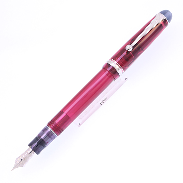 中古)PILOT パイロット 万年筆 カスタム74 透明ワインレッド