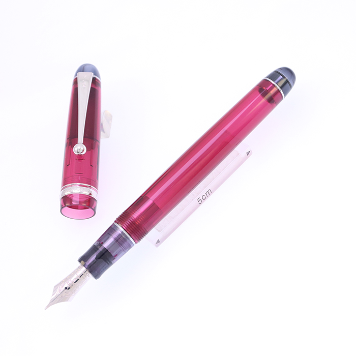中古)PILOT パイロット 万年筆 カスタム74 透明ワインレッド 中字