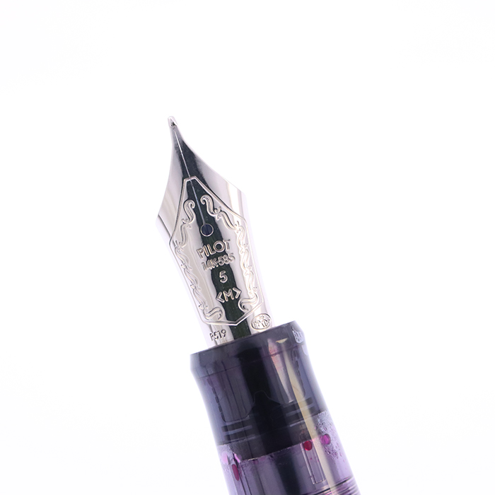 中古)PILOT パイロット 万年筆 カスタム74 透明ワインレッド 中字