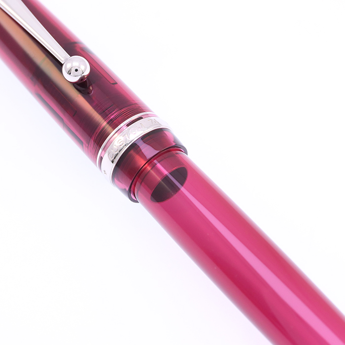 中古)PILOT パイロット 万年筆 カスタム74 透明ワインレッド 中字