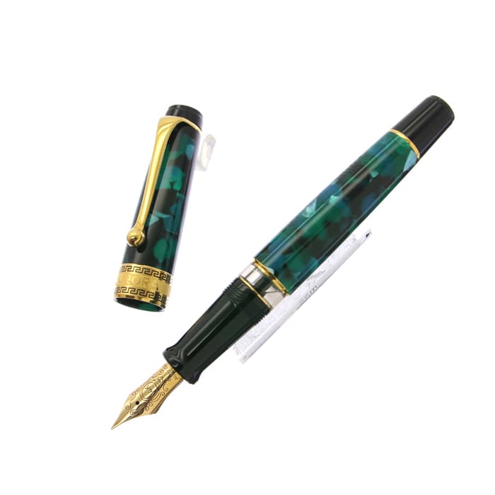 中古)AURORA アウロラ 万年筆 オプティマ グリーン F（商品ID 