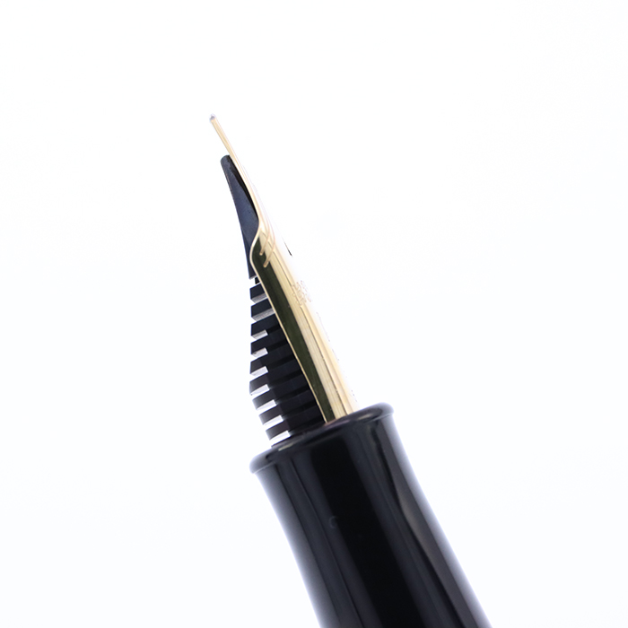 プラチナ万年筆 #3776 ギャザード 黒 細字 K14 初期モデル 文房具  