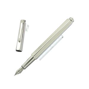 CARAN d'ACHE カランダッシュ 万年筆 エクリドール シェブロン シルバー&パラジウムコート F メイン