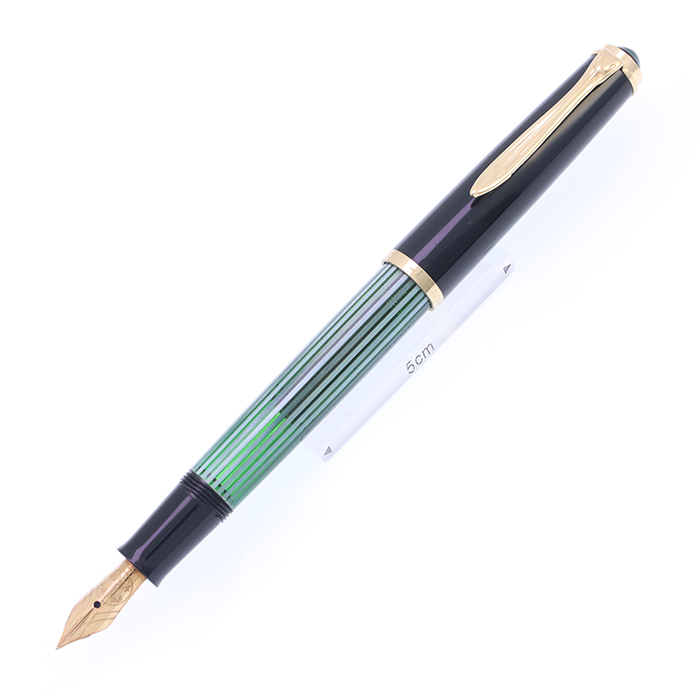期間限定キャンペーン ペリカン 中古)Pelikan 万年筆 EF（商品ID 緑縞 M&K #400NN 筆記具