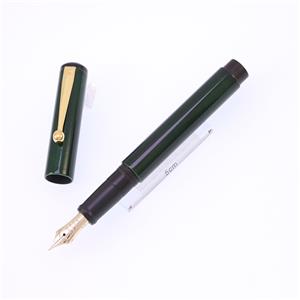 万年筆 手作り万年筆 同軸モデル スタンダードサイズ ショート 玉虫塗り 緑 軟細字