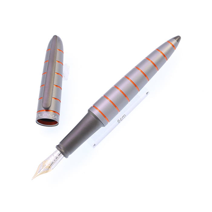 新品)DIPLOMAT ディプロマット 万年筆 エロックス グレーオレンジ