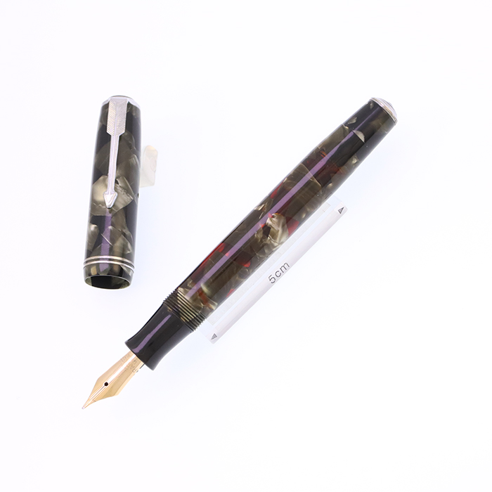 中古)PARKER パーカー 万年筆 バキュマチック ジュニア マーブルグレー