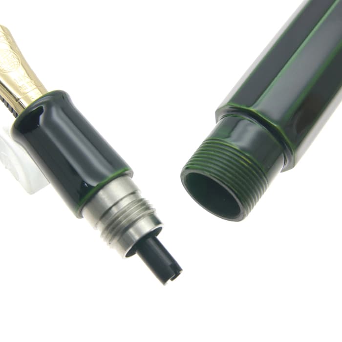 新品)NAKAYA 中屋万年筆 万年筆 シガー 十角ST 緑溜 軟細字（商品ID