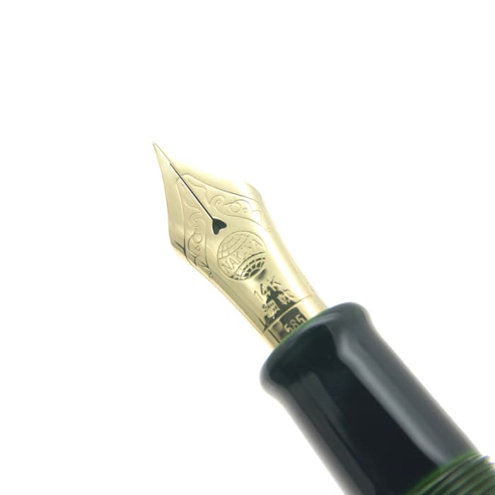 新品)NAKAYA 中屋万年筆 万年筆 シガー 十角ST 緑溜 軟細字（商品ID