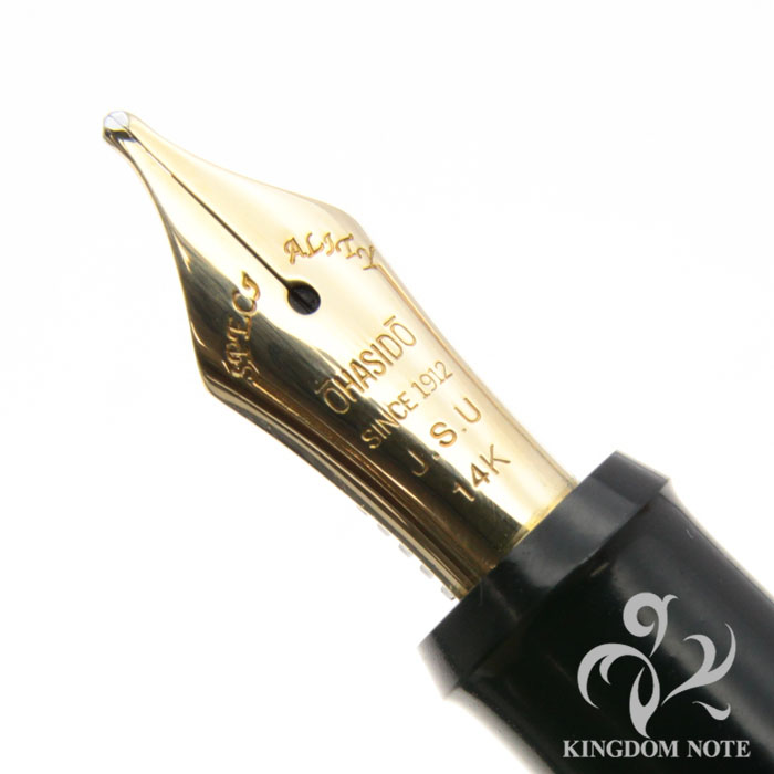 と*ー様 Ohasido 万年筆 14Kゴールド 18Kゴールドケース付き 大橋堂 万年筆 あけぼの 18金バンド付 尻細型 OHASHIDO Akebono