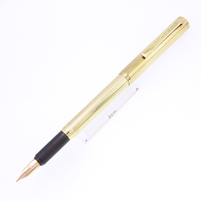 中古)A.DUNHILL ダンヒル 万年筆 ライン ゴールドプレート EF