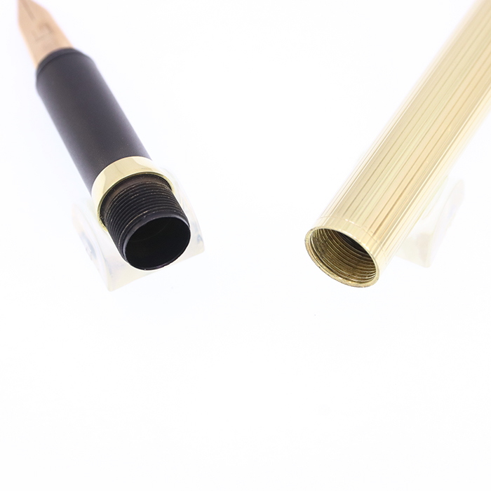 中古)A.DUNHILL ダンヒル 万年筆 ライン ゴールドプレート EF（商品ID