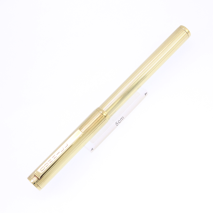 中古)A.DUNHILL ダンヒル 万年筆 ライン ゴールドプレート EF（商品ID