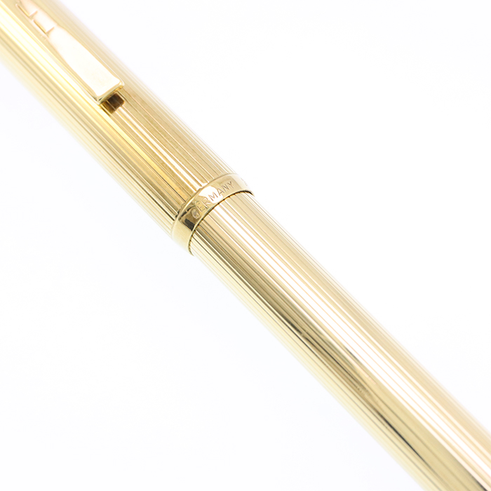 中古)A.DUNHILL ダンヒル 万年筆 ライン ゴールドプレート EF（商品ID