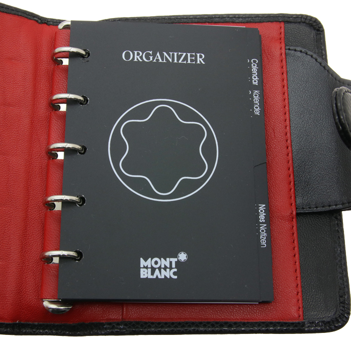 Montblanc モンブランバインダー手帳ケースケース 黒 レザー