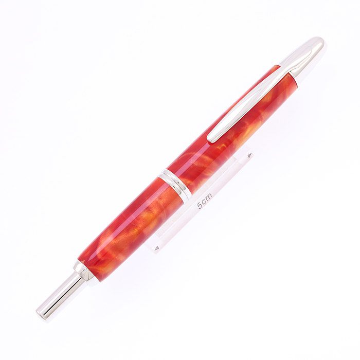 中古)PILOT パイロット 万年筆 キャップレスSE マーブルオレンジ 細字