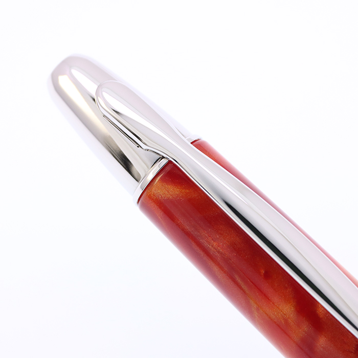 中古)PILOT パイロット 万年筆 キャップレスSE マーブルオレンジ 細字