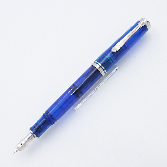 【らくま】ペリカン｜M605｜スーべレーン青縞｜EF（極細字）14k Pelikan（ペリカン） スーベレーン 万年筆 M600 ブルー 青縞 名入れ