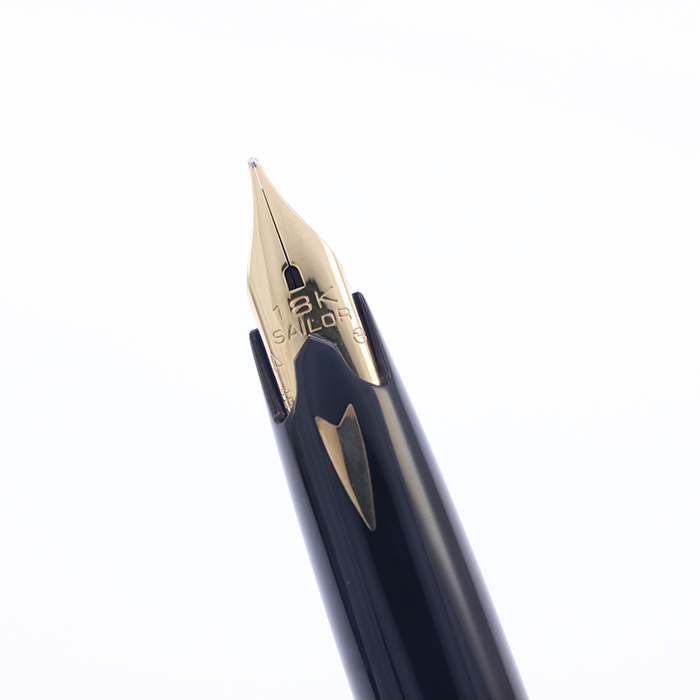 中古)SAILOR セーラー 万年筆 木軸黒檀加賀蒔絵 扇面流し 18K/中字