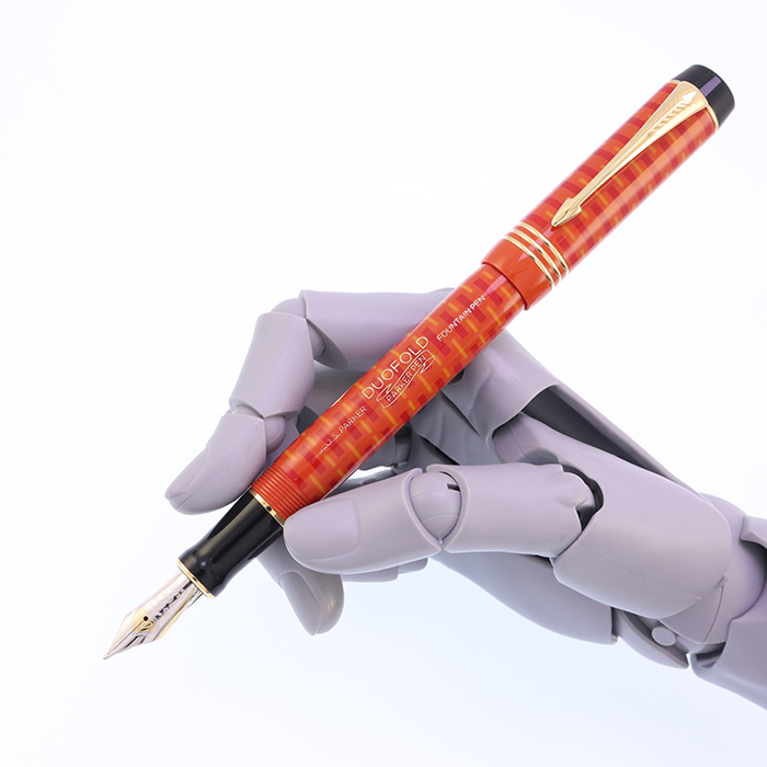 中古)PARKER パーカー 万年筆 デュオフォールド100 ビッグレッドGT