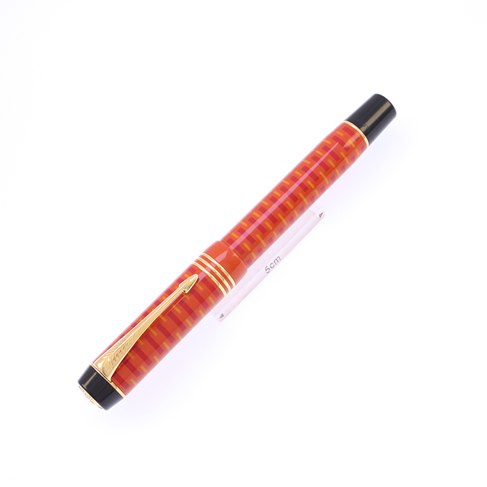 中古)PARKER パーカー 万年筆 デュオフォールド100 ビッグレッドGT