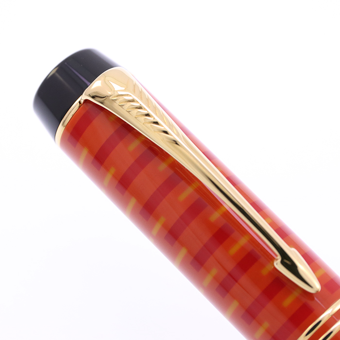 中古)PARKER パーカー 万年筆 デュオフォールド100 ビッグレッドGT