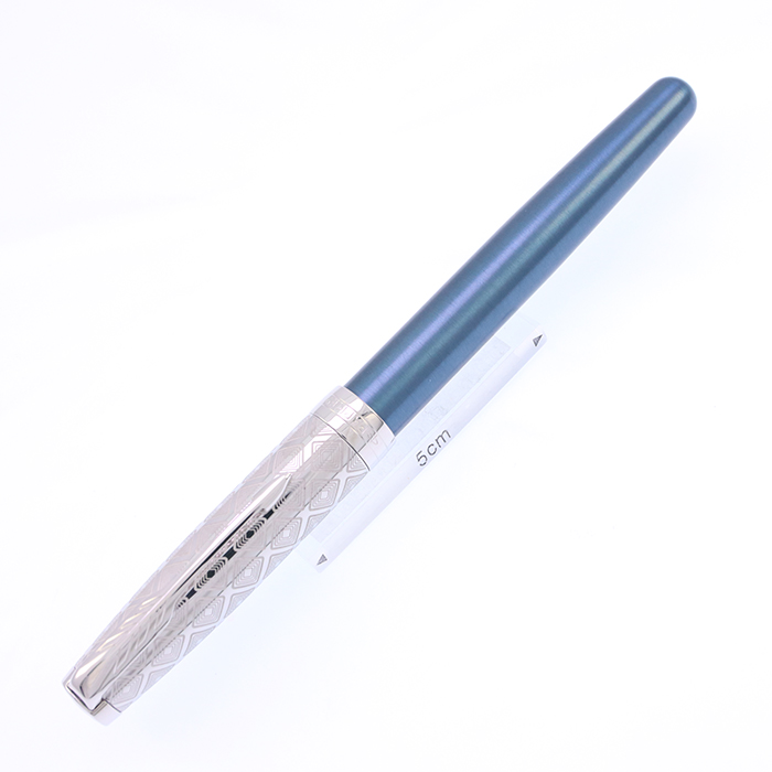 中古)PARKER パーカー 万年筆 ソネット プレミアム メタル&ブルーCT M