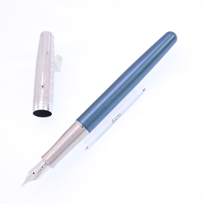 中古)PARKER パーカー 万年筆 ソネット プレミアム メタル&ブルーCT M