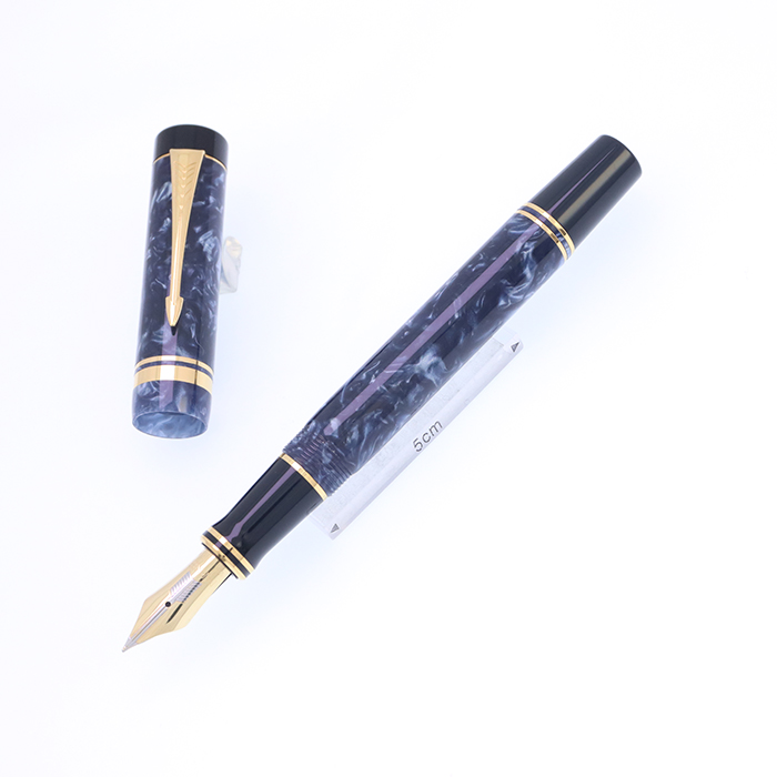 【期間限定特価】 パーカー 中古)PARKER 万年筆 マーブルブルー デュオフォールド 筆記具