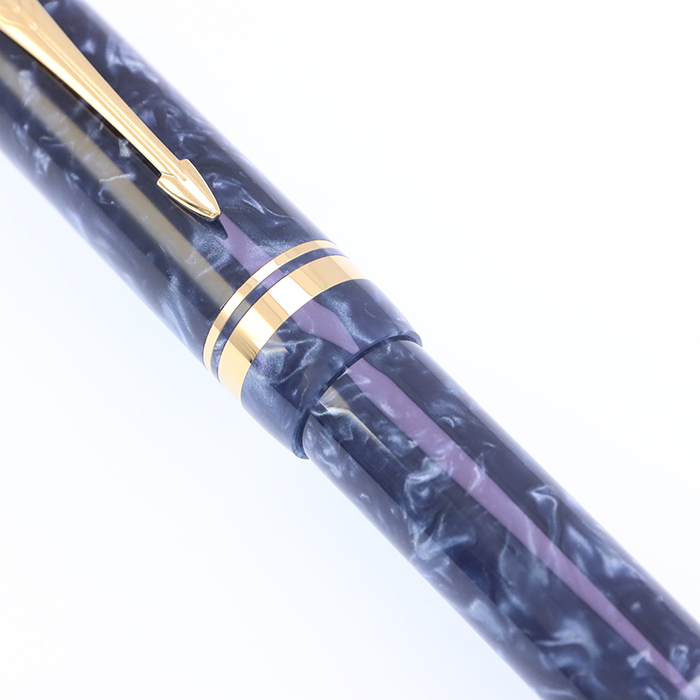 パーカー万年筆 デュオフォールド ブルーマーブル　ペン先18金750F 詳細ページ | 万年筆 ボールペンなど高級筆記具の販売・買取