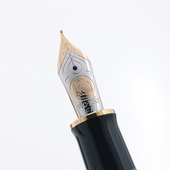 Pelikan M800緑縞18C-750 EF(極細) ペリカンスーベレーン