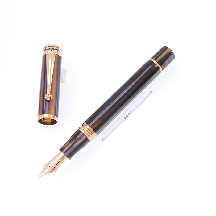 モンテグラッパ ドゥカーレ ブラウンエンペラーダ/ローズゴールド 万年筆 中古)Montegrappa モンテグラッパ 万年筆 ドゥカーレ ブラウン