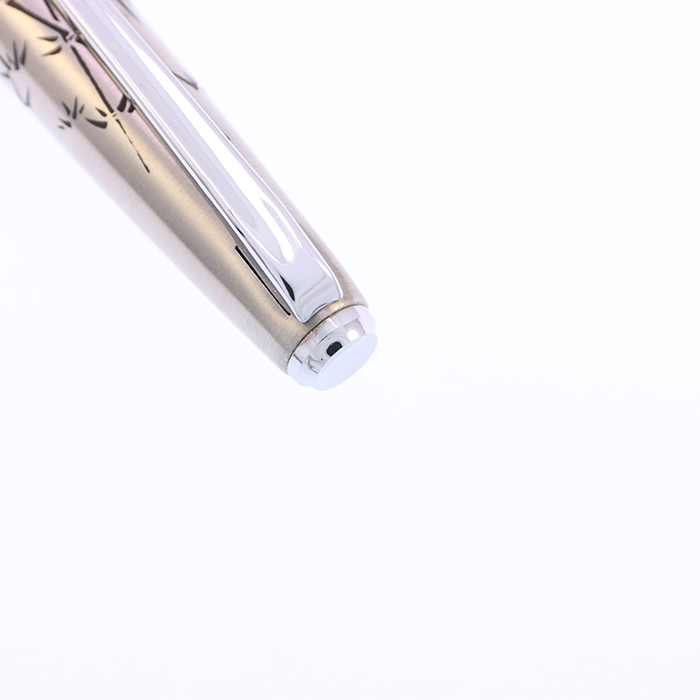 中古)PLATINUM プラチナ 万年筆 ステンレス 竹とキジ 18K-WG/中字