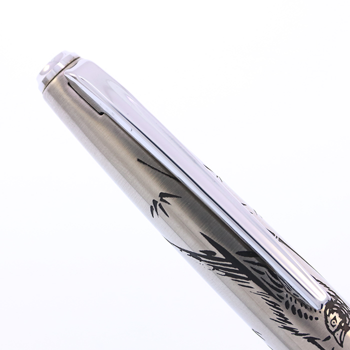 中古)PLATINUM プラチナ 万年筆 ステンレス 竹とキジ 18K-WG/中字