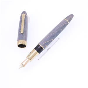 万年筆 ハードメープル インディゴ 中細字