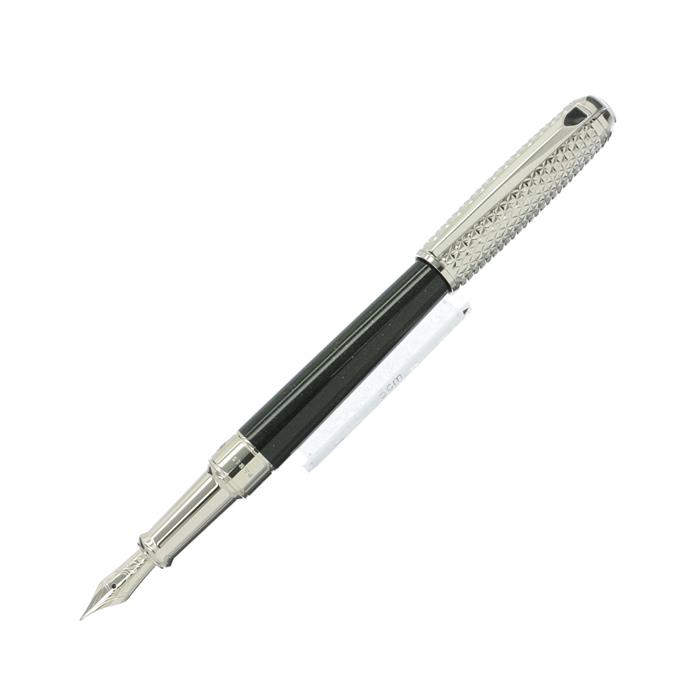 S.T.Dupont エス・テー・デュポン 万年筆 ラインD ファイアヘッド ブラックナチュラルラッカー/シルバーパウダー/パラディウム