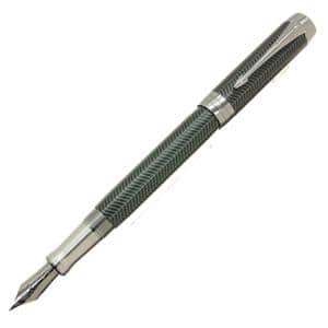 PARKER パーカー 万年筆 デュオフォールド プレステージ ブラックシェブロンRT センテニアル F メイン