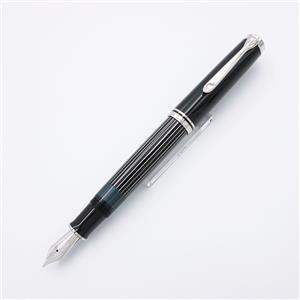 Pelikan 万年筆 M815 ネイビー ストライプデザイン ペリカン、万年筆の特別生産品「M815メタルストライプブルー