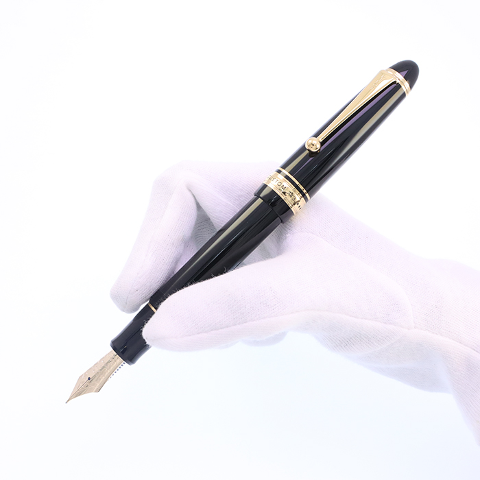 中古)PILOT パイロット 万年筆 カスタム743 ブラック 中細字（商品ID  