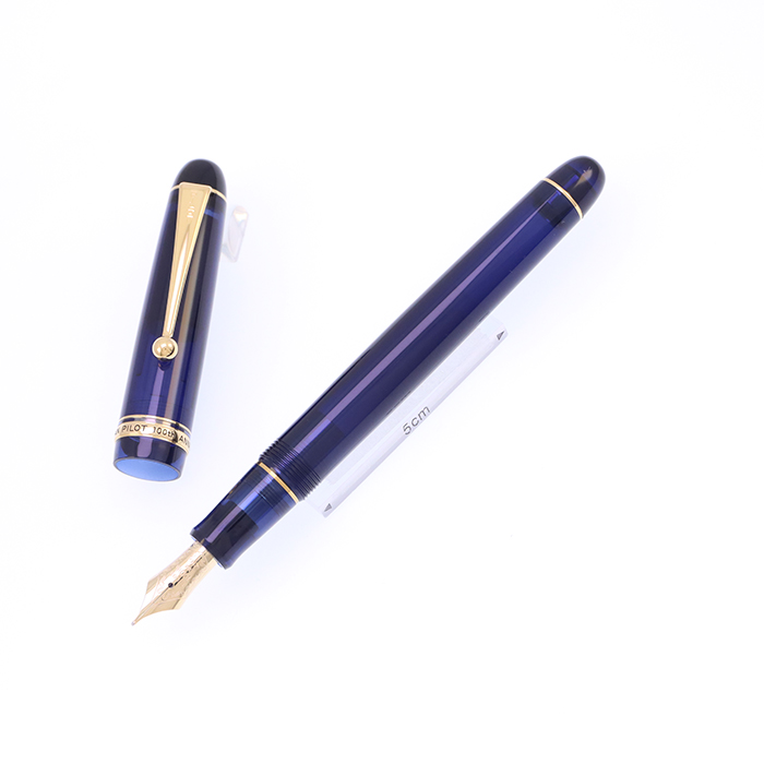 PILOT パイロット　万年筆　カスタム会限定　メタリックブルー 中古)PILOT パイロット 万年筆 創立100周年記念 カスタム74 中字（商品