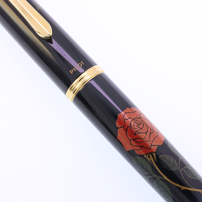 中古)PILOT パイロット 万年筆 平蒔絵 薔薇 細字（FD-2MP）（商品ID