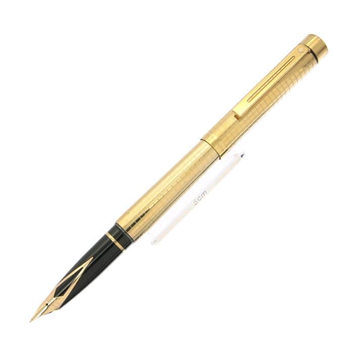 中古)SHEAFFER シェーファー 万年筆 タルガ 1007 チェッカー ゴールド