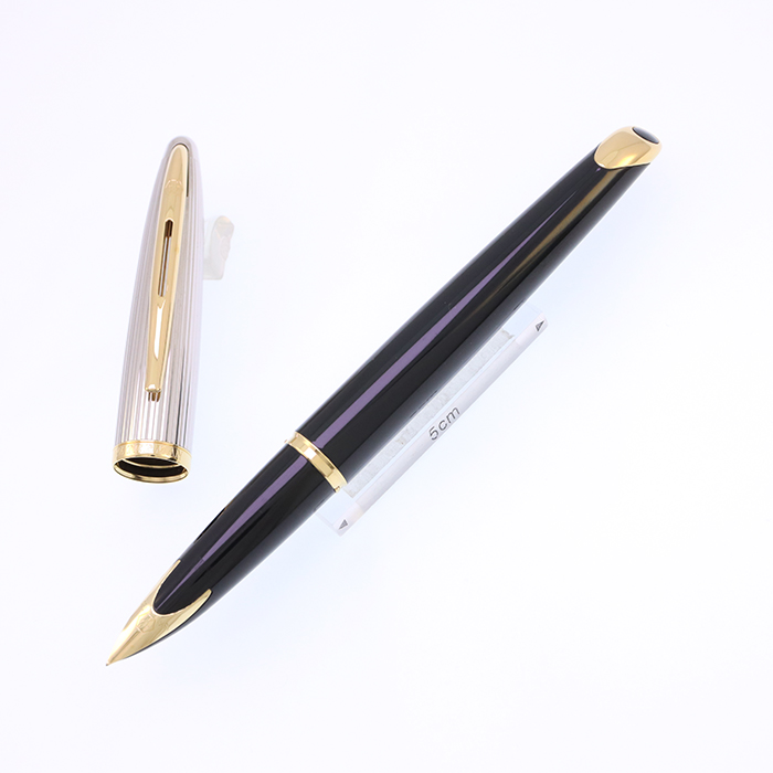ウォーターマンカレン ブラック 万年筆 字幅F 中古)WATERMAN ウォーターマン 万年筆 カレン デラックス ブラック