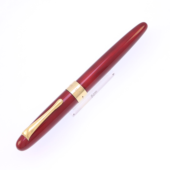 中古)OHASIDO 大橋堂 万年筆 手作り万年筆 尻細モデル 玉虫塗り 朱 18