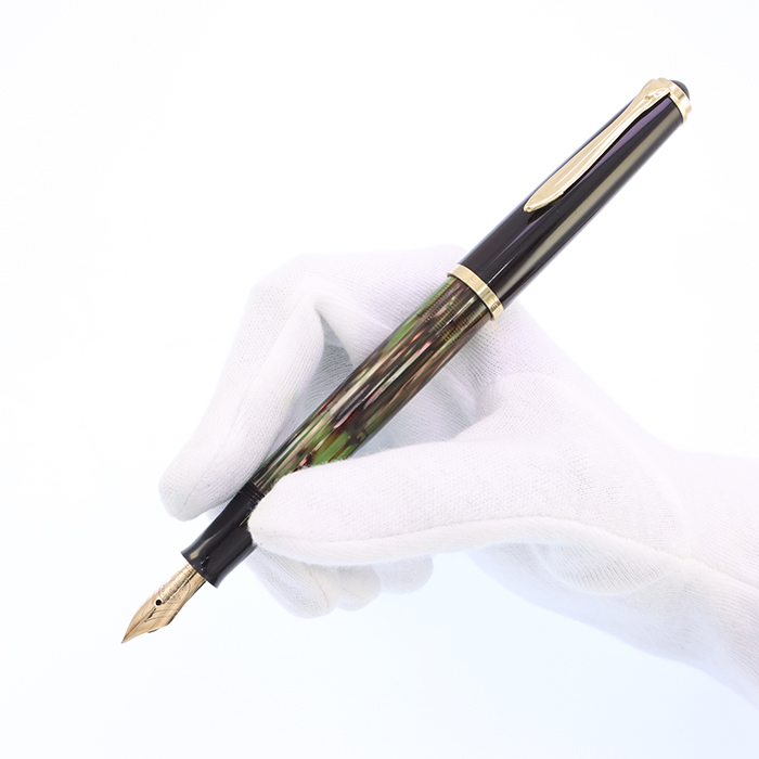 ペリカン400NN M&K 茶縞 万年筆 14C 字幅EF（極細字） ペリカン 400NN