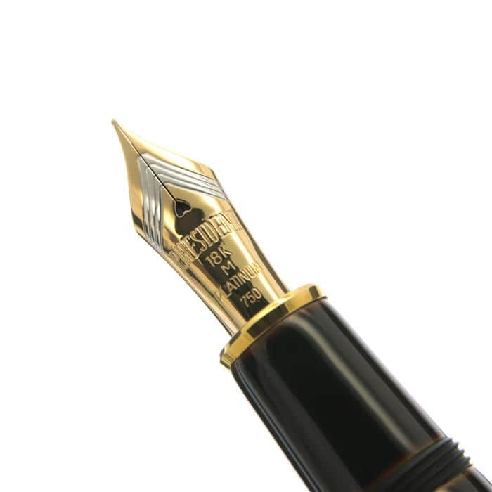 プラチナ 万年筆 シャンパンゴールド/ピンク ペン先18K-750